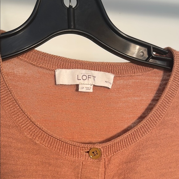 LOFT petite brown Cardigan Sweater with Three-Quarter Sleeves - Picture 2 of 4